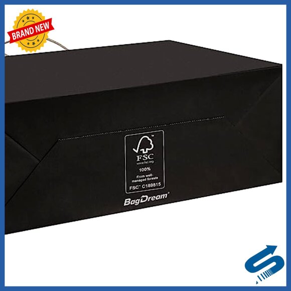 Large Kraft Paper Bags Bulk Recyclable Gift Shopping Retail Party Favor - Picture 6 of 7